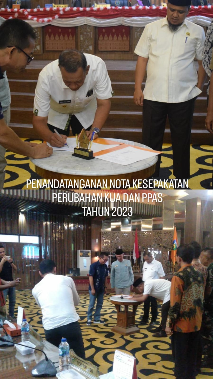 Penandatanganan Nota Kesepakatan antara Pemerintah Daerah dan DPRD Kab. Pesisir Selatan tentang KUPA