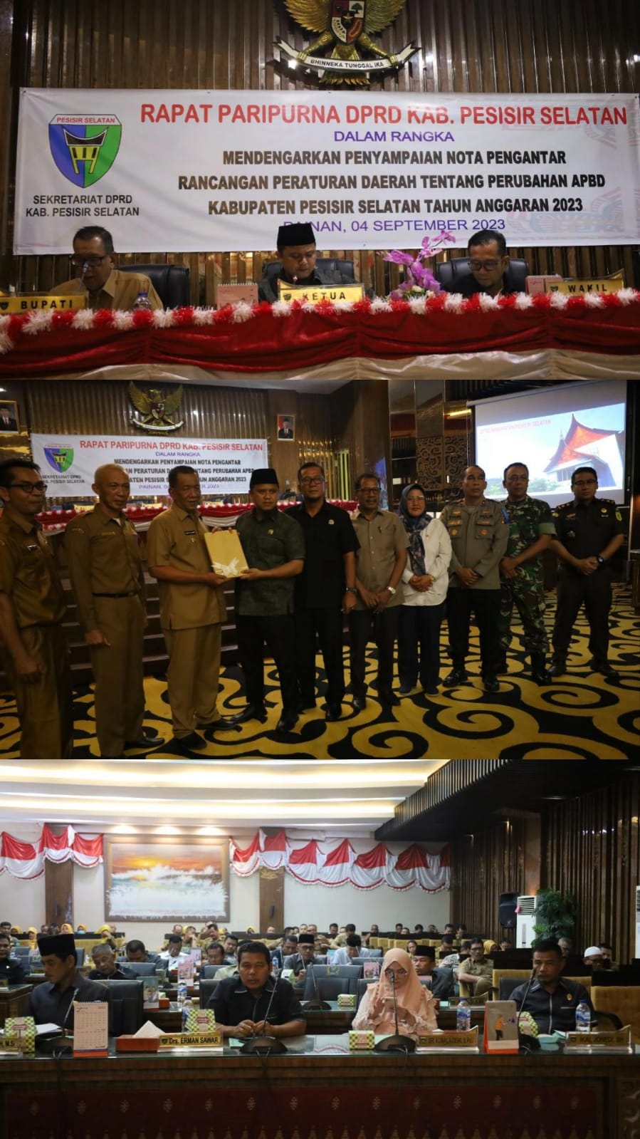 Penyampaian Nota Keuangan Rancangan Peraturan Daerah tentang Perubahan APBD Kab. Pesisir Selatan Tah