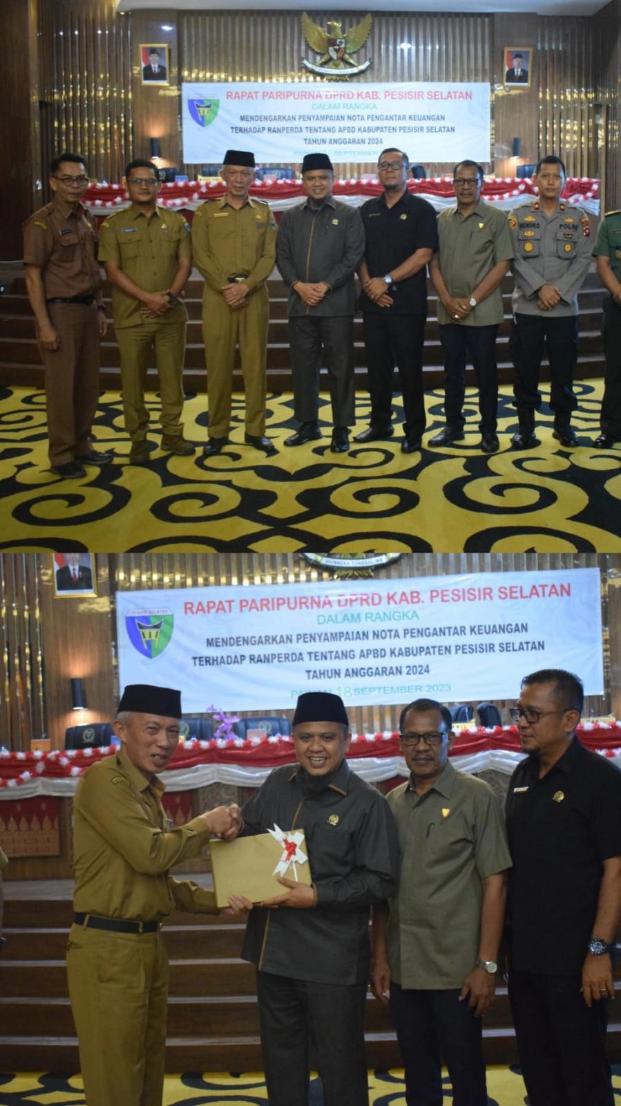 Penyampaian Nota Pengantar RAPBD Tahun Anggaran 2024  dan Nota Keuangan RAPBD Tahun Anggaran 2024