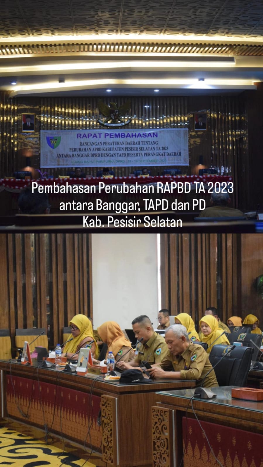 Pembahasan Perubahan RAPBD TA 2023 Antara Banggar, TAPD dan Perangkat Daerah Kab. Pesisir Selatan